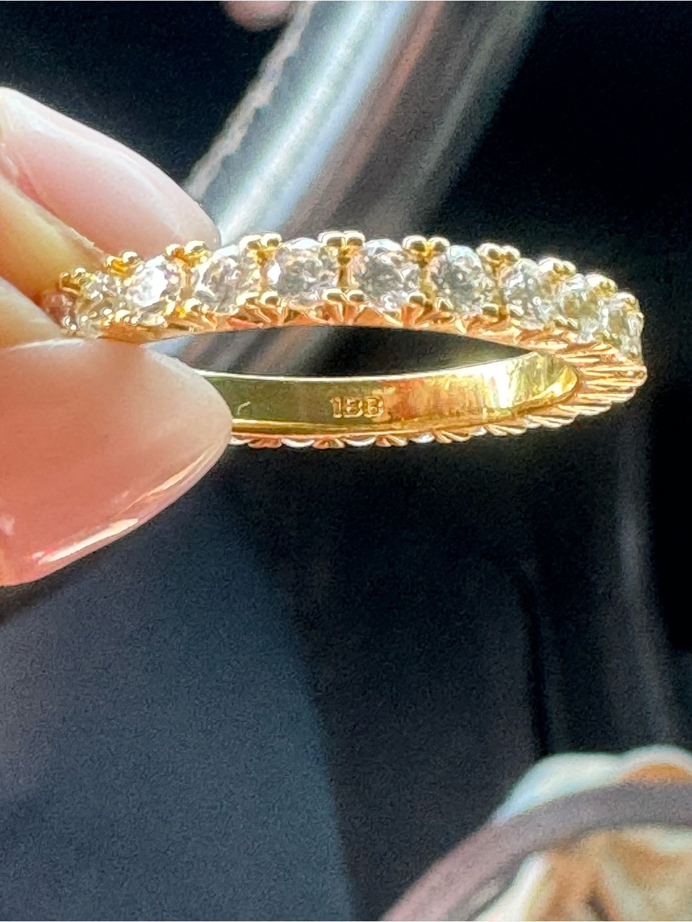 Gold Crystal Eternity Band - Sparkling Gold Ring